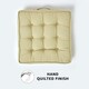 image 3 of Homescapes Sage Green Cotton Armchair Booster Cushion Green