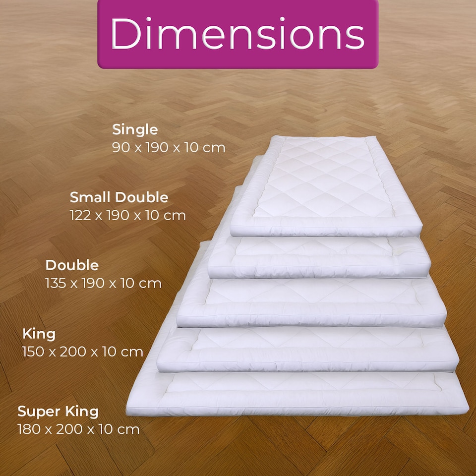 image 1 of Neo Mattress Topper Soft Memory Foam Plush Bounce Fibre Breathable Diamond Quilted Fabric Elastic Anti Slip Corner Straps Secure Fit All UK Bed Sizes | White | White | Small Double | 1