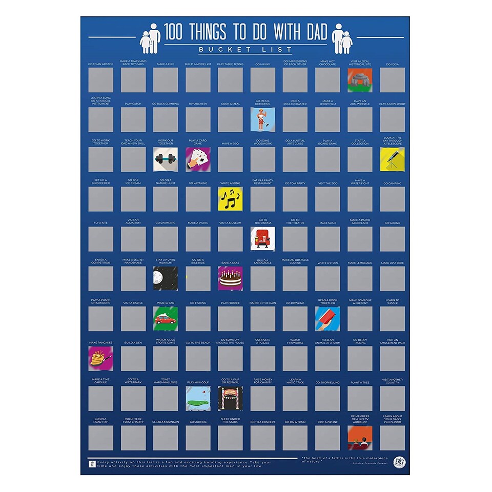 image 1 of Gift Republic 100 Things To Do With Dad Bucket List Scratch Poster