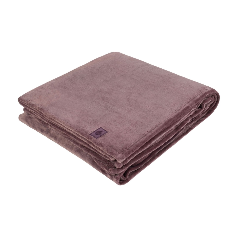 image 1 of Extra Soft Warm Large Luxury Thermal Fleece Throw Blanket - 180 x 200 cm | Purple | Mauve