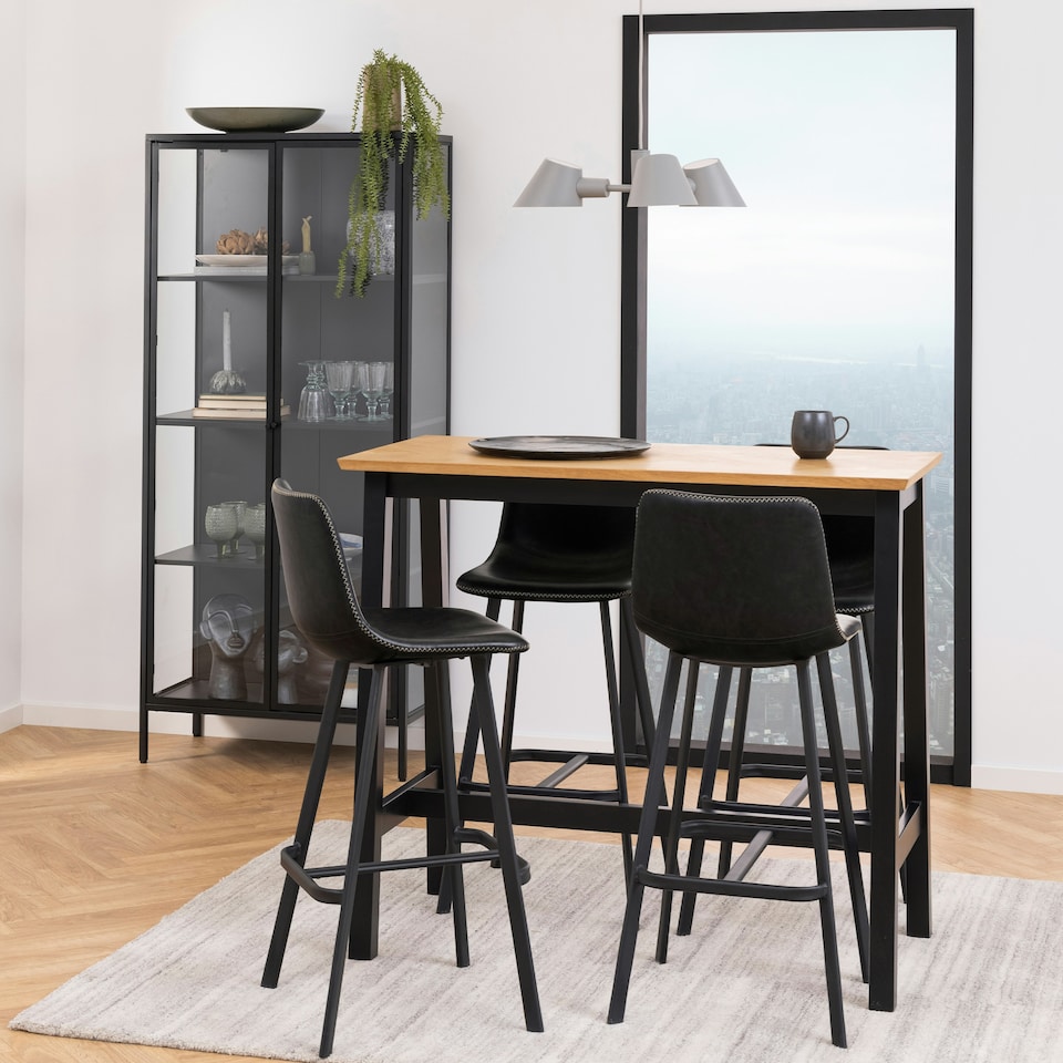 image 1 of Newcastle Tall 2 Door Display Cabinet in Matt Black