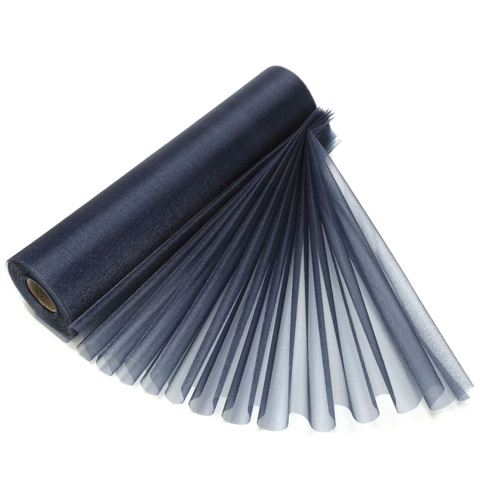 image 1 of Snow Sheer Organza Roll Glitter Sashes - 25m x 29cm