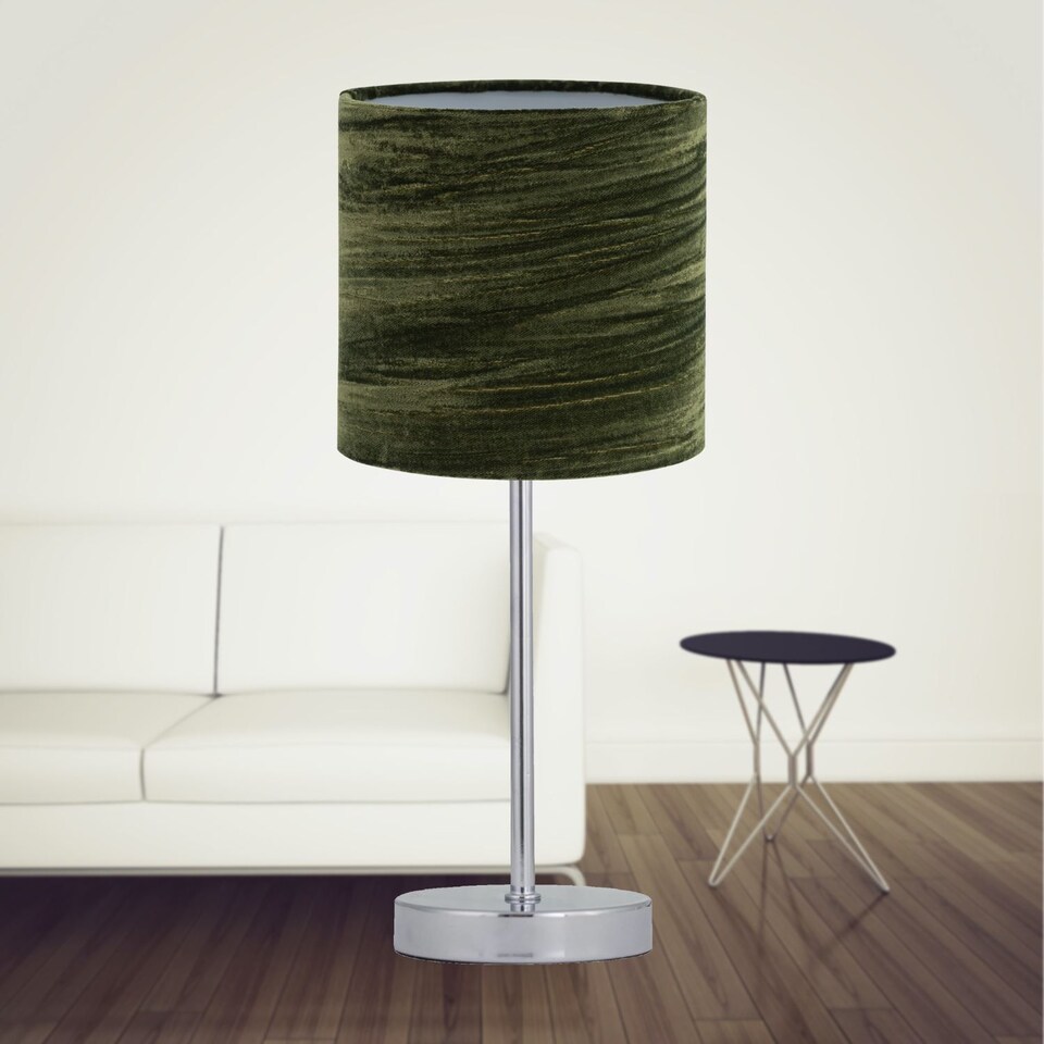 image 1 of Green Crushed Velvet 15.5cm Table Lamp Shade | Green | Small | 1