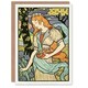 image 1 of Eugene Grasset Art Card Salon des Cent Woman Picking Flowers