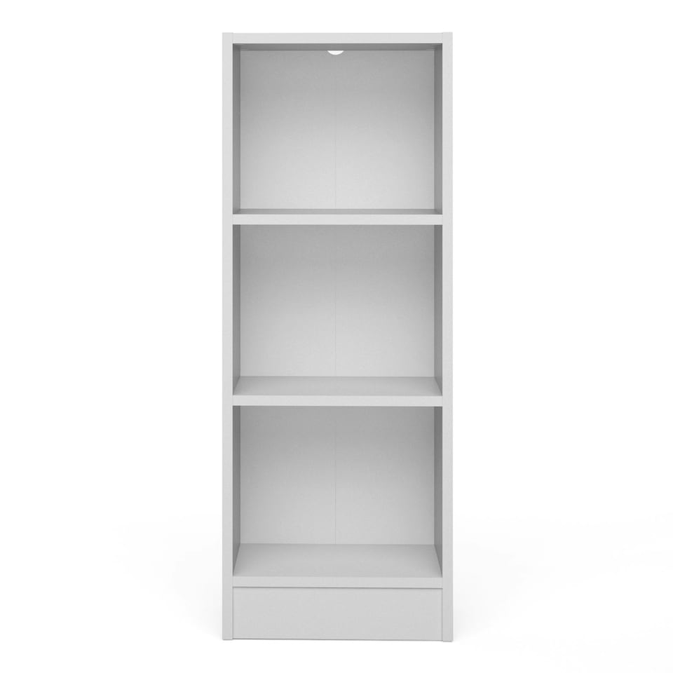 image 1 of Basic Low Narrow Bookcase (2 Shelves) in White