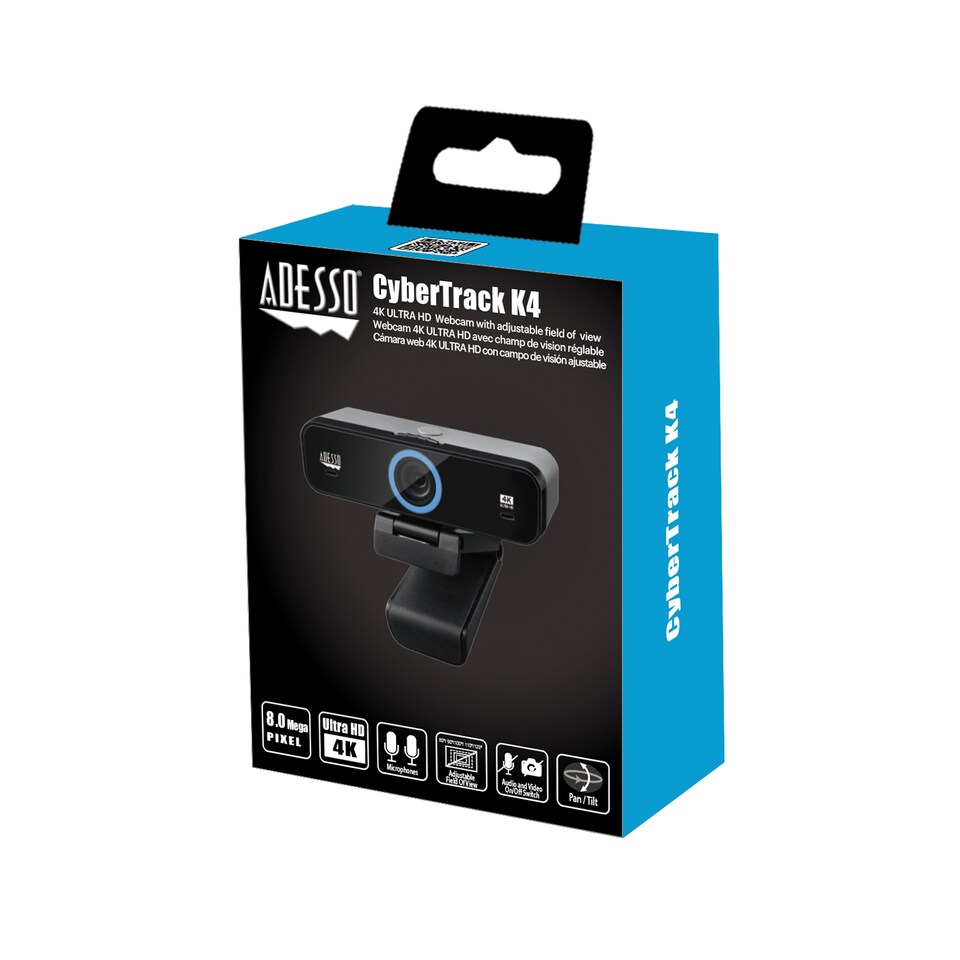 image 1 of Adesso 4K Ultra HD Webcam with built in Adjustable FOV