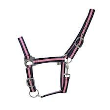 Hy Two Tone Horse Headcollar - Navy/Baby Pink - Cob