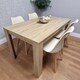 image 5 of Dining Table Set Oak Effect Table With 4 Cream Plastic Chairs Dining Room Furniture | Cream | One Size | 5