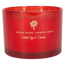 Nicola Spring Soy Wax Scented Candle - 350g - Wild Fig & Cassis | Red | Red