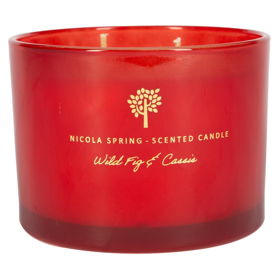 image 1 of Nicola Spring Soy Wax Scented Candle - 350g - Wild Fig & Cassis | Red | Red