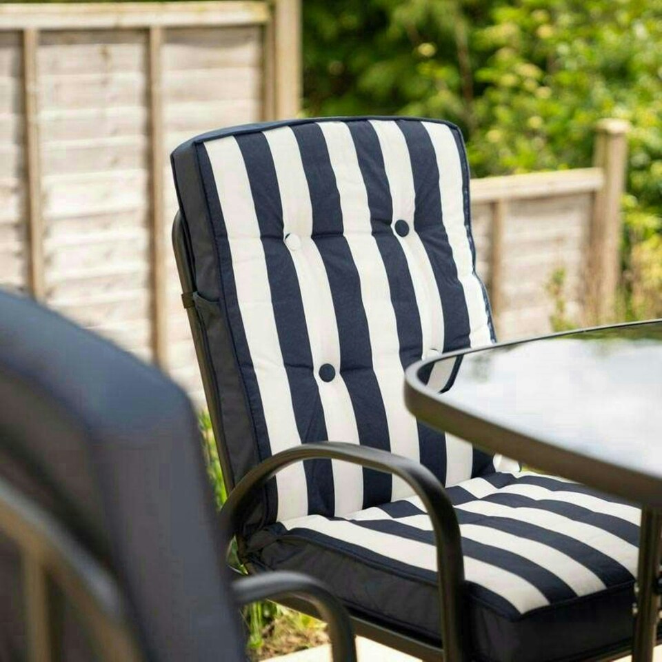 image 1 of Hectare 6 Seater Reclining Leisure Set with Parasol and Side Table Navy