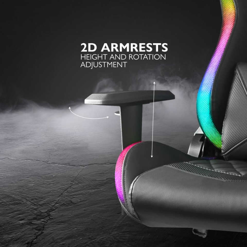 image 1 of Deltaco Gaming DC410 RGB Gaming Chair with RGB Lighting - Black