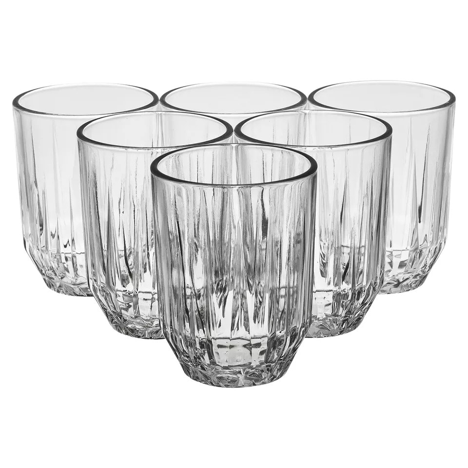 image 1 of 6-Pcs Pasabahce Highball Fluted Drinking Glass Tumblers - 250ml
