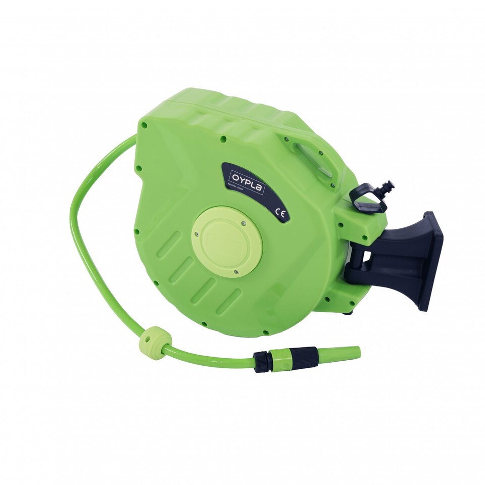 image 1 of Garden Retractable Wall Mounted Hose Compact Reel 20M | Green
