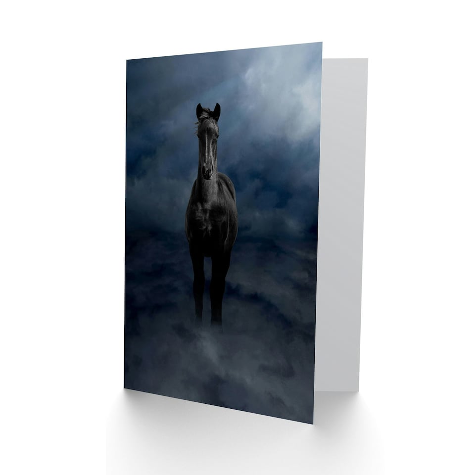 image 1 of Misty Morning Standing Horse Art Blank Just to Say Card