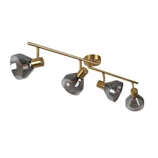Fosco 4 Light Split Bar Brass Spot Ceiling Light