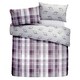 image 5 of D & D Colville Check Duvet Cover Set Plum