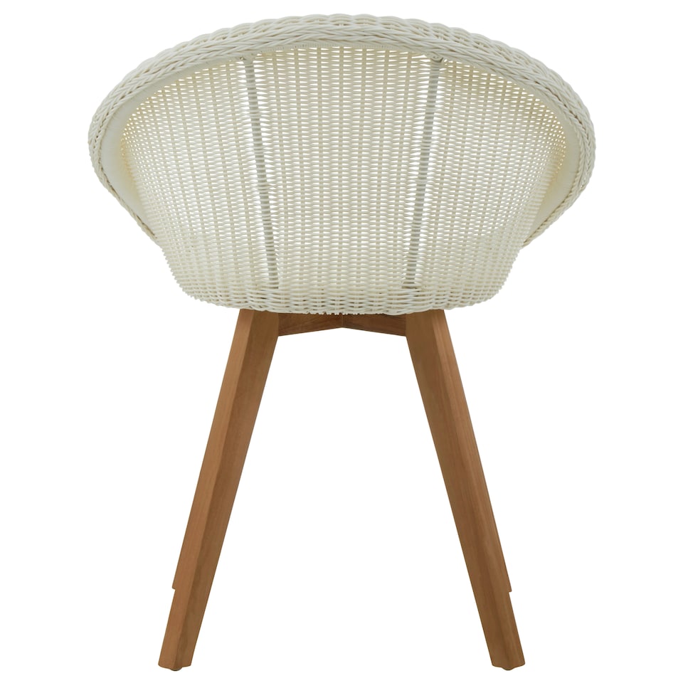 image 1 of Interiors by Premier White Rattan Indoor chair with Wood legs Finish, Artistic Faux Chair for Living Room, Outdoor Chair