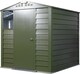 image 1 of 6 x 6 ft Trimetals Titan 660 Apex Roof Metal Shed - Single Door - One Window | Green | 6x6ft