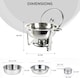 image 3 of Stainless Steel Round Chafing Dish Buffet Dish Party Food Warmer with Glass Lid, 4.5 LTR, 30cm, Silver