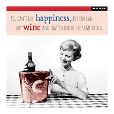 M.I.L.K Greetings Card Lady With Wine Bucket