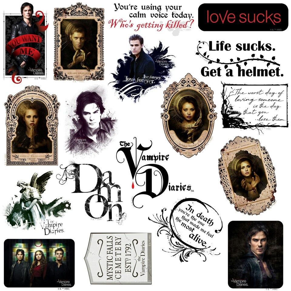 image 1 of Vampire Diaries Deluxe Stickers (Pack of 100) - Multicoloured - One Size