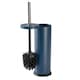 image 4 of Harbour Housewares Toilet Brush & Holder - Matt Blue - Round Stainless Steel Non Slip Rust Resistant Toilet Cleaning Brush Set
