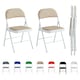 image 1 of Set of 2 Folding Dining Chairs Metal Frame Padded Seats