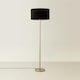 image 3 of ValueLights Charlie Chrome Floor Lamp Black Shade & Bulb 