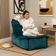 image 2 of Dolce Lounger Bean Bag Teal Green Velvet Bean Bag Chair | Green | Teal Green | XL | 1