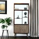 image 4 of Camille Retro Multi shelf bookcase with 2 Doors Brown