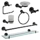 image 1 of Showerdrape Modernity Black Stainless Steel Wall Mounted 7 Piece Bathroom Accessory Set | Multi | 1
