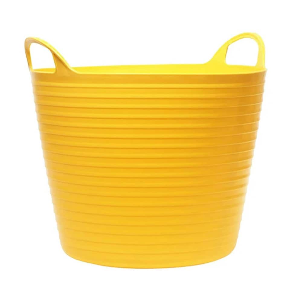 image 1 of 2 x 40 Litre Strong Robust Yellow Coloured Flexible Tubs For Multi Purpose Storage Use