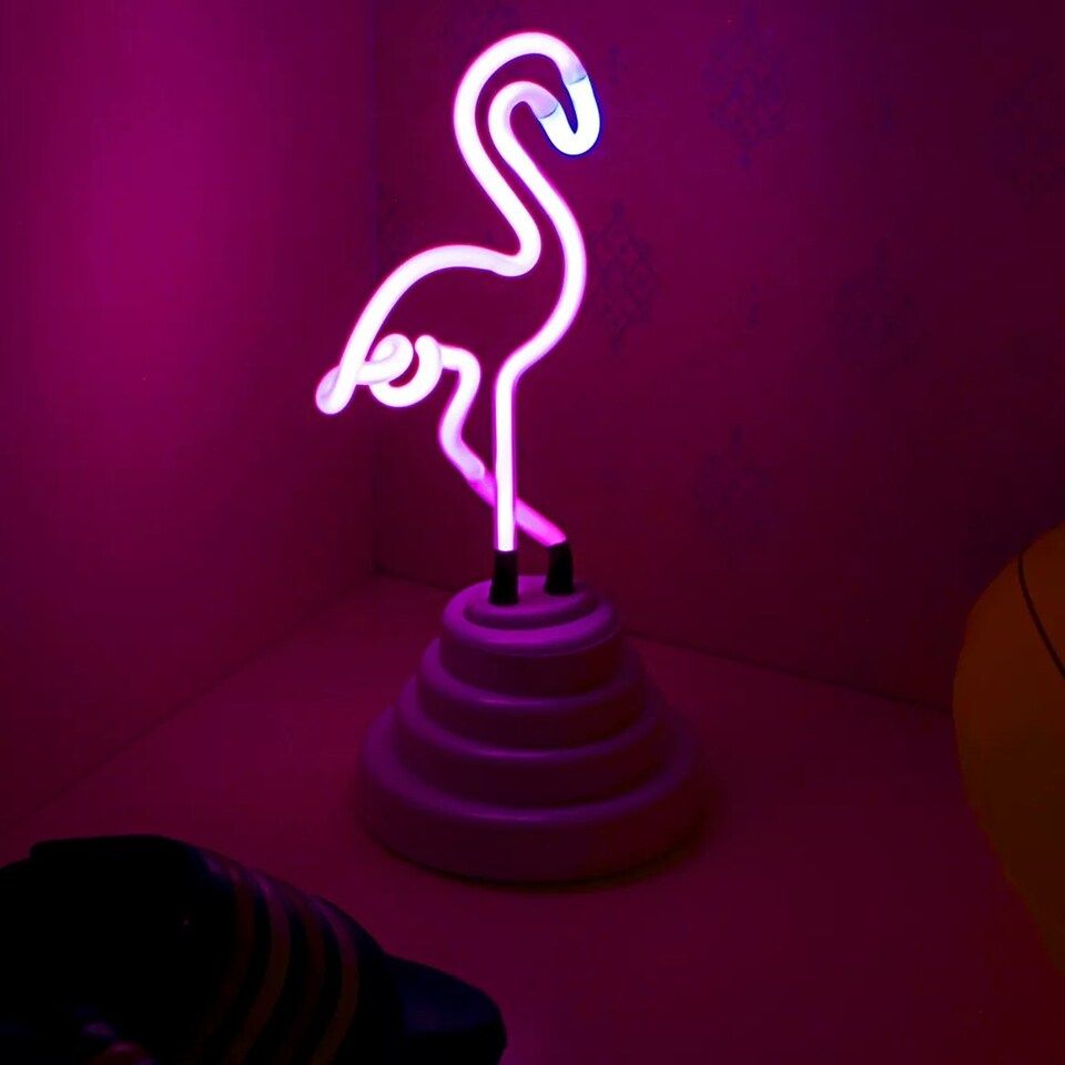 image 1 of Flamingo Neon Light Pink | White