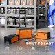 image 7 of HOMCOM 3-Tier Tool Box with Wheels, Stackable Steel Toolbox | Orange