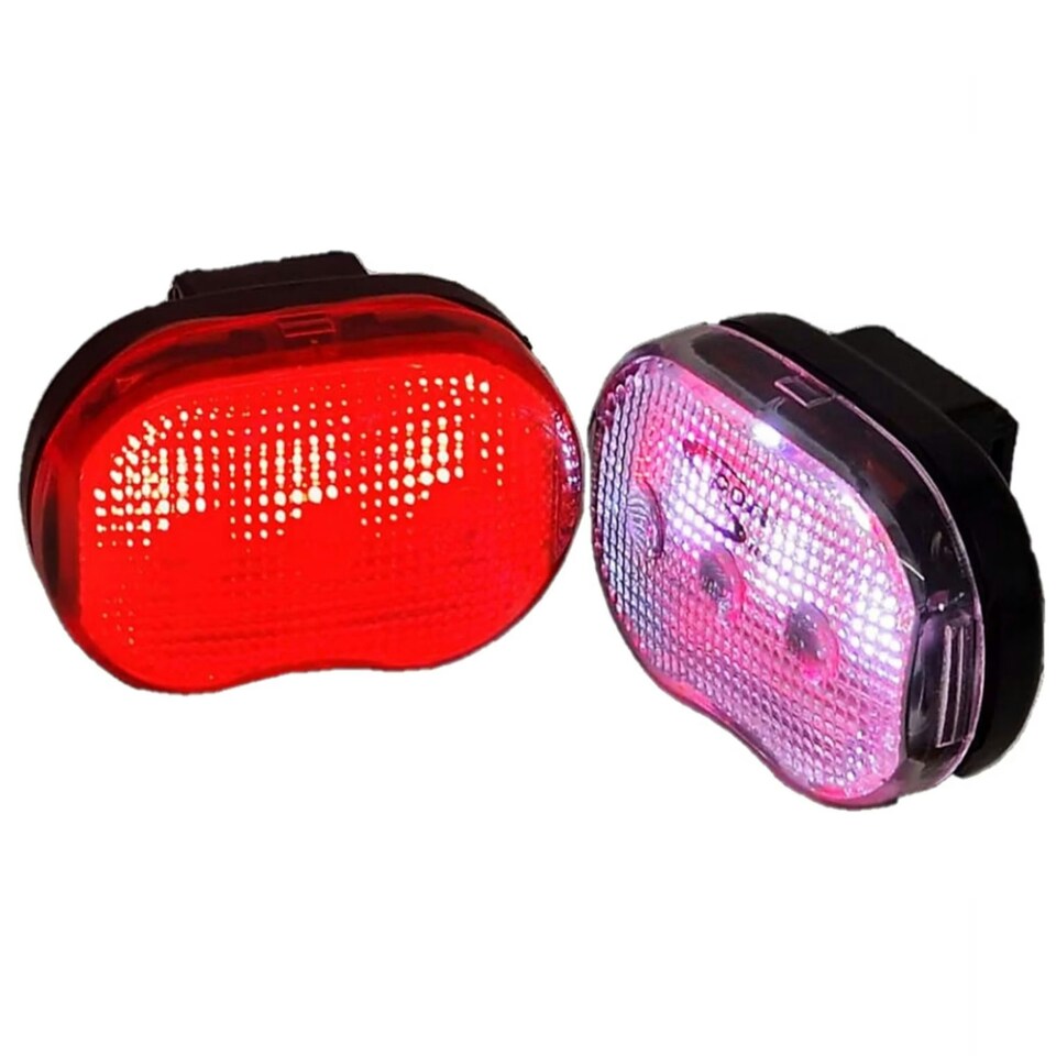 image 1 of Sport Direct Mega Bright LEDs Battery Front/Rear Bike Light Set 220hrs Run Time*