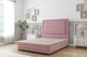 image 1 of Sloomy Ashford Pink Plush Divan Bed Base 4 Drawers With 26 Inch Strutted Headboard & 12 Inch Matching Footboard | Pink | Pink | King | 1