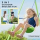 image 3 of Outsunny Metal Swings Set w/ Glider, Adjustable Height, Green