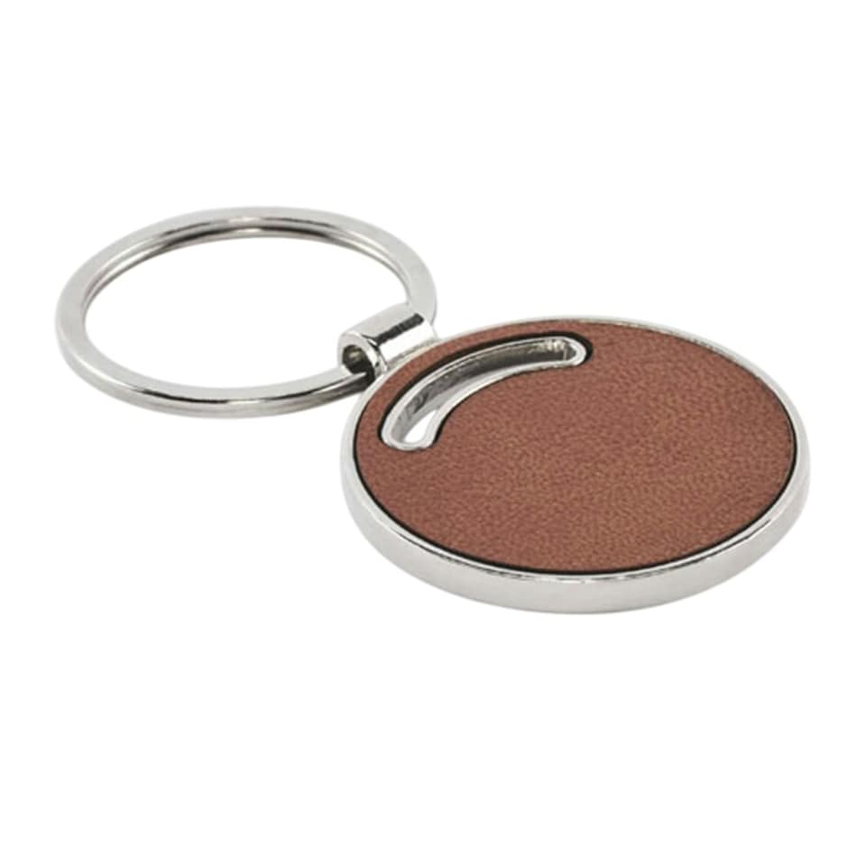 image 1 of MidOcean Lircle Round Keyring - Brown - One Size