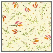 Green branches on light background (Picture Frame) Grey | L