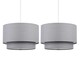 image 1 of First Choice Lighting Pair of Dark Grey 2 Tier Ceiling Light Shades Grey