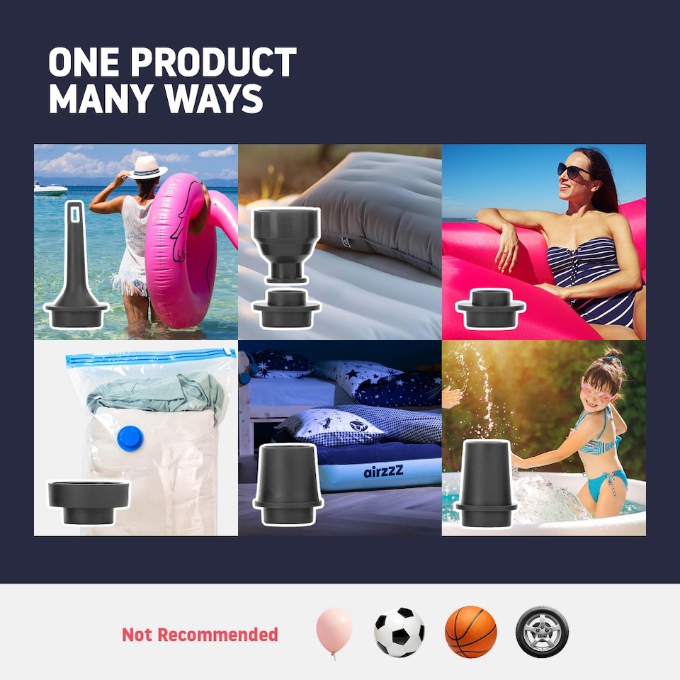 image 1 of 3 in 1 Portable USB Air Pump