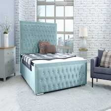 Hendrick Plush Superking Bed Frame - Duck Egg