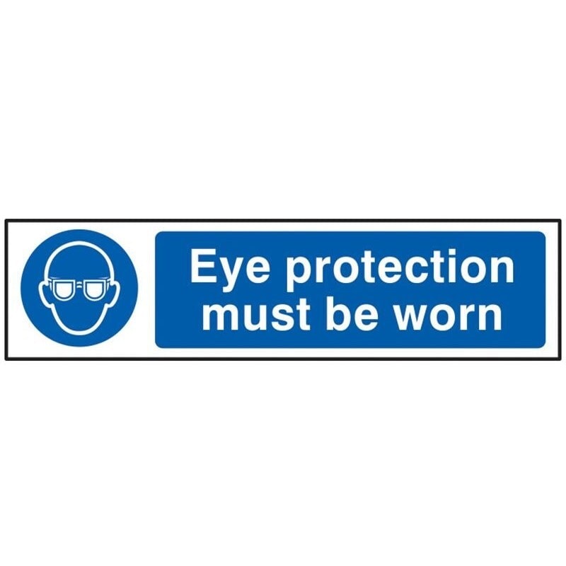 Scan Eye Protection Must Be Worn - Pvc Sign 200 X 50mm - Multi Colour - 200 x 50mm