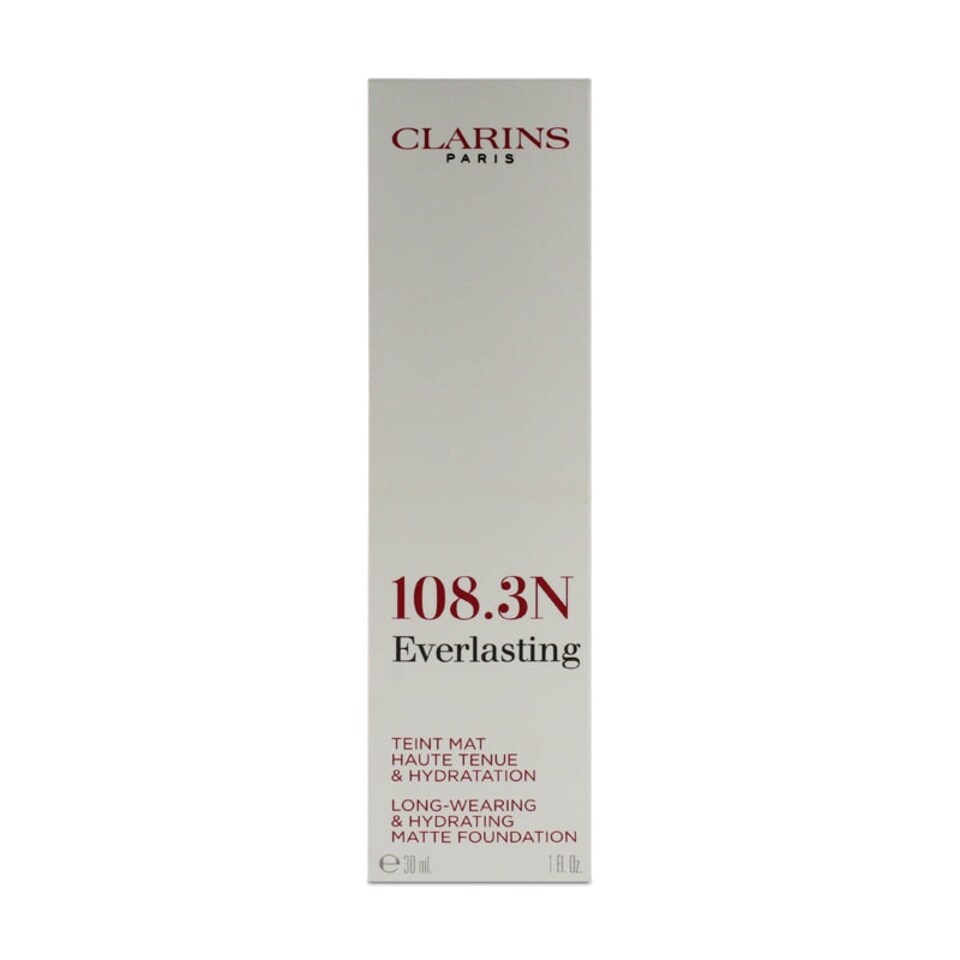 image 1 of Clarins Everlasting Hydrating Matte Foundation 108.3N Organza 30ml N/A