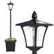 image 1 of Outsunny 160cm Garden Solar Lamp Post Light, LED Solar Light Post, Black | Black | Black | 33L x 33W x 160H cm