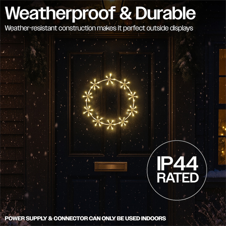 image 1 of 34cm 60Warm White LED Metal Ring 3m lead Outdoor