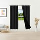 image 4 of Black Total Blackout Thermal Eyelet Curtains - 46 x 72 Inch Drop - 2 Panel Black