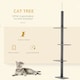 image 3 of PawHut 260cm Cat Tree Floor To Ceiling Adjustable Height, Grey
