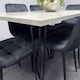 image 6 of Grey Dining Table with Hairpin Legs & 4 Black Velvet Chairs Set for Kitchen & Dining Room Grey